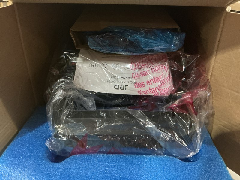 Condition photo showing Good Condition for Space Heater Indoor Use, JRD 24" Fast Electric Heater with Remote, Thermostat, 75° Oscillation, 1-8H Timer, Safe Protection, 1500W Portable Heater for Large Room Bedroom Office Garage Black