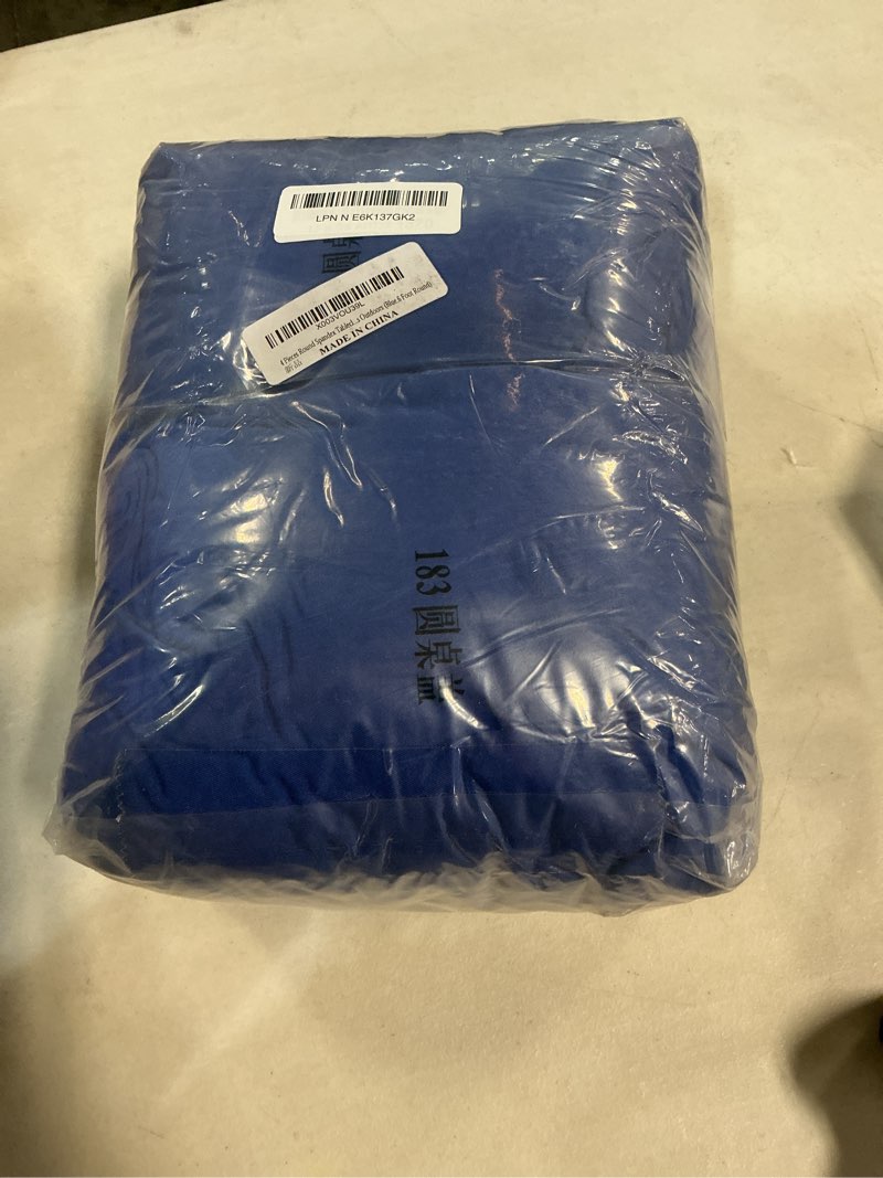 Condition photo showing New/Like New for 4 pieces round spandex tablecloth table top cap cover stretch fitted tablecloth for 6 foot round tables washable elastic table protector for indoors outdoors blue 6 ft