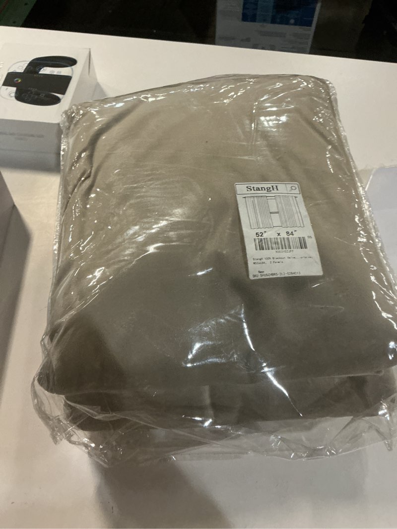 Condition photo showing New/Like New for StangH 100% Blackout Velvet Curtains for Bedroom Camel Beige Double Layers Heavy Thick Window Drapes for Living Room Thermal Insulated Noise Reducing Curtains, W52xL84, 2 Panels 52"W x 84"L (Pack of 2) Camel Beige