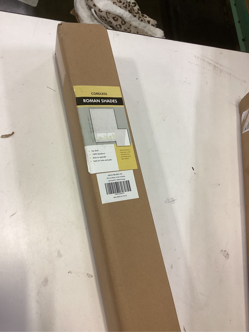 Condition photo showing New/Like New for No Tools No Drill Cordless Roman Shades for Indoor Windows 100% Blackout, 20" W × 48" H Beige Beige 20" W × 48" H