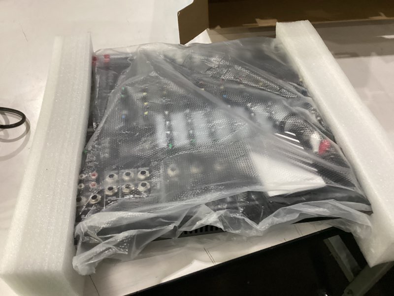 Condition photo showing New/Like New for depusheng dt8 professional mixer sound board console 8 channel desk system interface digital usb computer mp3 input 48v phantom power stereo dj studio fx steel chassis,black dt8 - 8 channel audio mixer