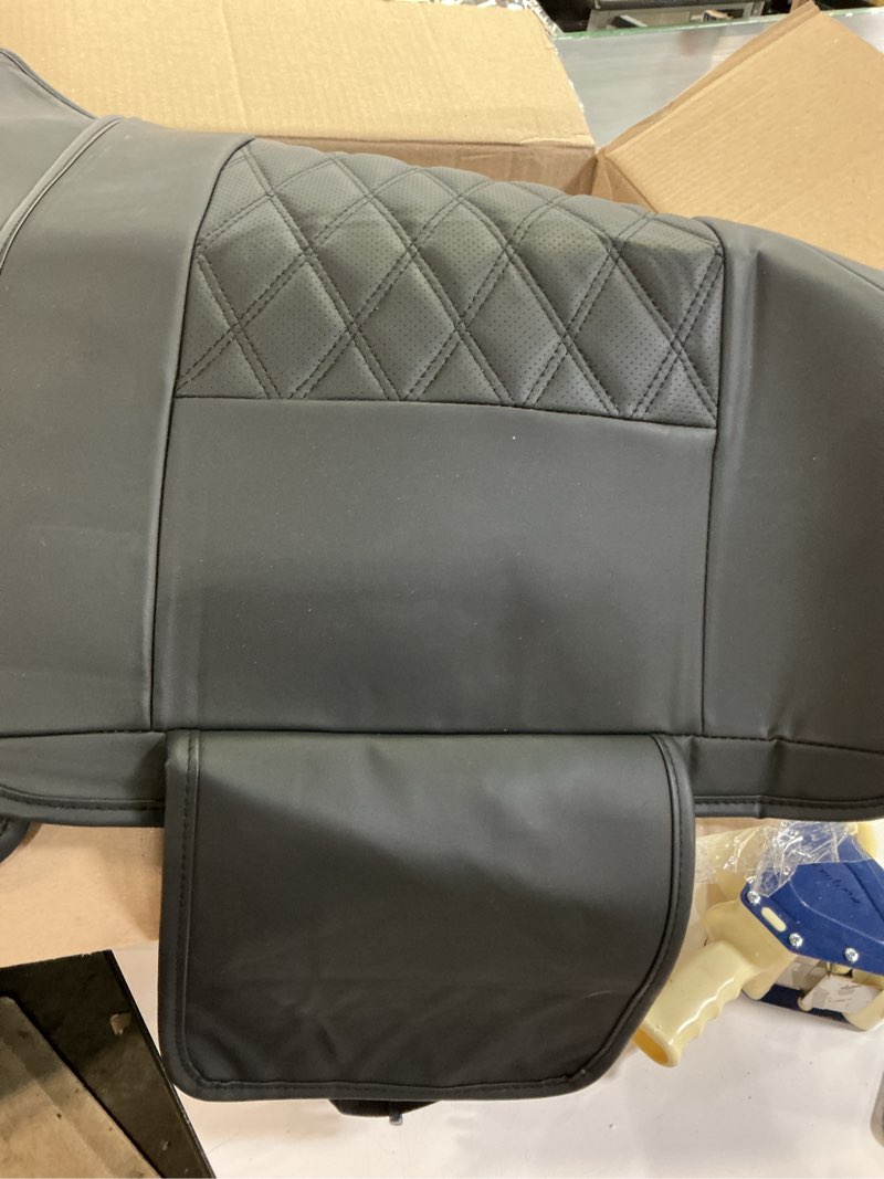Condition photo showing As Is for GIANT PANDA Pu Leather Car Seat Covers Full Set Custom Fit 2020 2021 2022 2023 2024 Ford Explorer ST,King Ranch,Platinum & 2025 Active,ST-Line,Platinum,ST,6 Seats, Second Row Captain Chair (Black) Black (Diamond Style) 2020-24,6 Seats,ST,King Ranch,Platinum&2025 Active