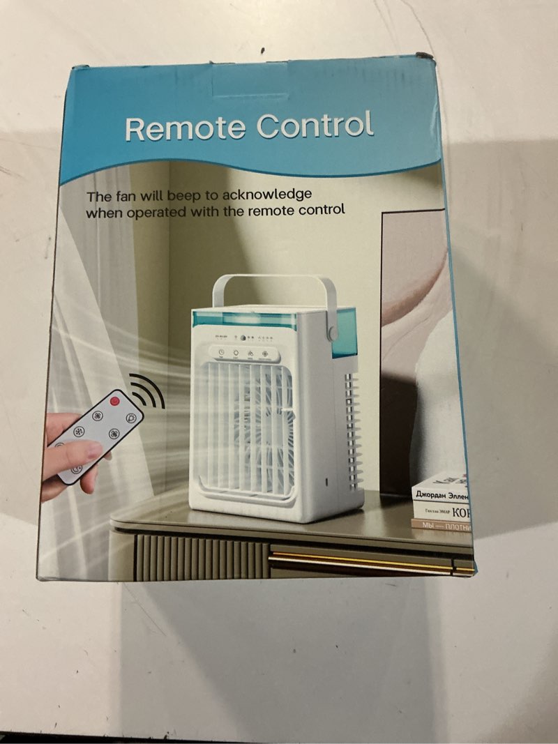 Condition photo showing New/Like New for portable air conditioners, 3-in-1 portable ac unit, personal mini air conditioner with 1000ml water tank, 2/4/6h timer, usb charging small cooling fan (include 5v 2a adapter) for indoor office bedroom gray