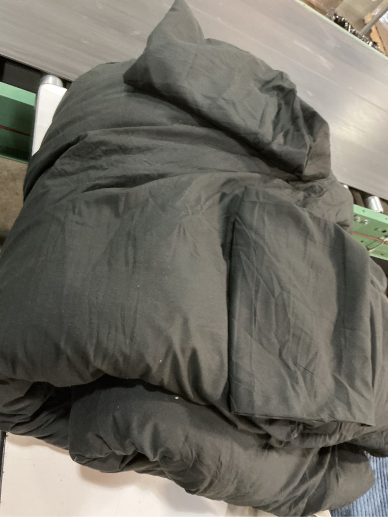Condition photo showing Good Condition for cozylux queen comforter set black, 3 pieces solid comforters queen size breathable quilted bedding sets, luxury soft microfiber down alternative comforter for all season (1 comforter & 2 pillowcases) black queen