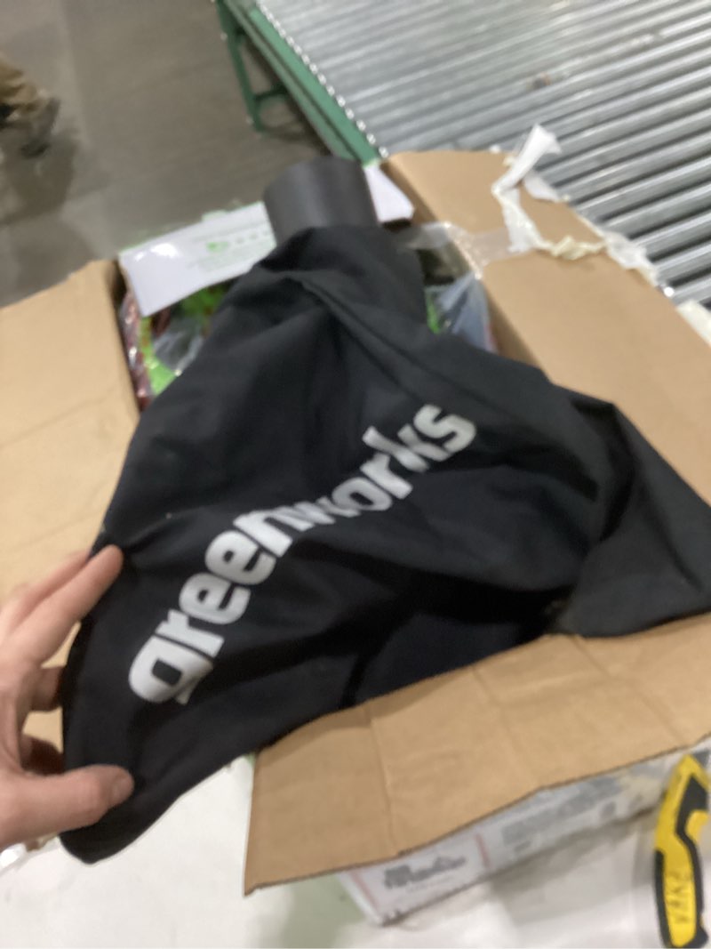 Condition photo showing As Is for Greenworks 40V (230 MPH / 505 CFM) Cordless Brushless Leaf Blower/Vacuum with Bag, High Power, Lightweight & Quiet for Yard Debris Cleanup, Includes 5.0Ah Battery & Charger Blower / Vac (230 MPH) 5.0Ah