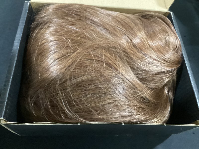Condition photo showing Good Condition for brown bob wig with bangs 12 inch mix brown wig short synthetic fiber bob wigs for women short bob wigs and halloween cosplay wig for daily life colorful wigs with one cap (mix brown) 12 inch (pack of 1) mix brown