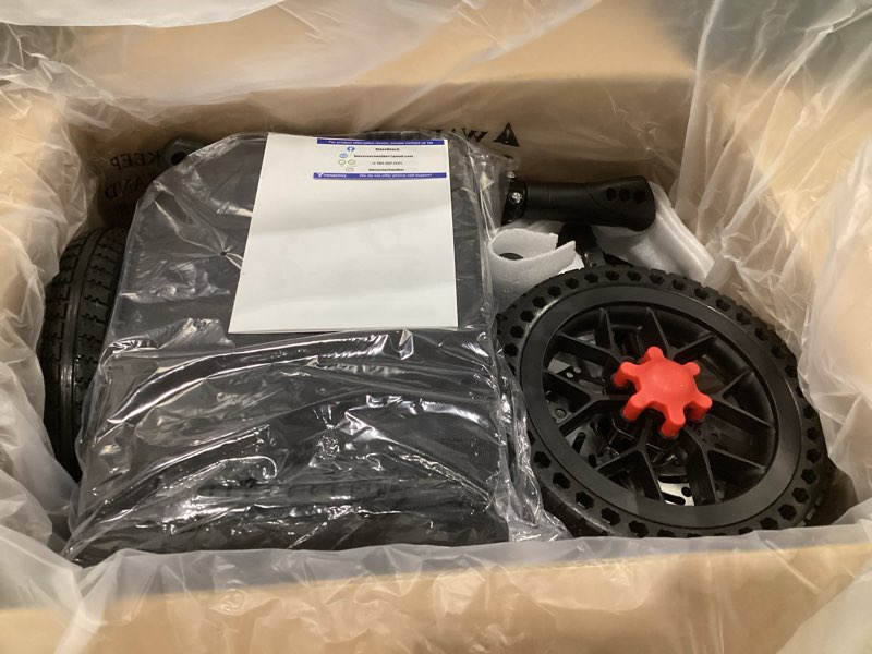 Condition photo showing Good Condition for 350 lbs capacity foldable all terrain knee scooter walker - economical foot injury crutch alternative - black