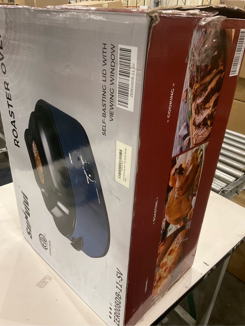 Condition photo showing As Is for Electric roaster oven, blue