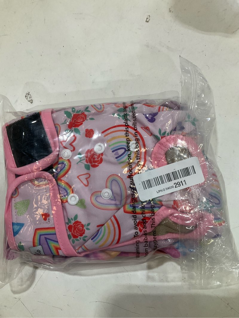 Condition photo showing Good Condition for female dog diapers 5pcs - premium reusable diapers for doggie in heat - highly absorbent dog diapers female for pet incontinence with adjustable snaps,rainbow, m medium boho rainbow 5 pcs