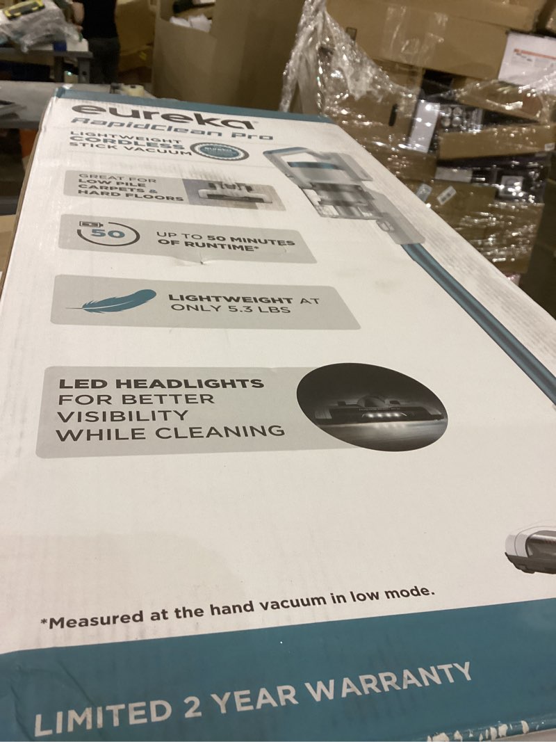 Condition photo showing Good Condition for Eureka RapidClean Pro NEC280TL Cordless Stick Vacuum Cleaner – Lightweight 5.3 lbs, 40-Min Runtime, LED Headlights, 3 Power Modes, Ideal for Pet Hair, Hard Floors & Carpets