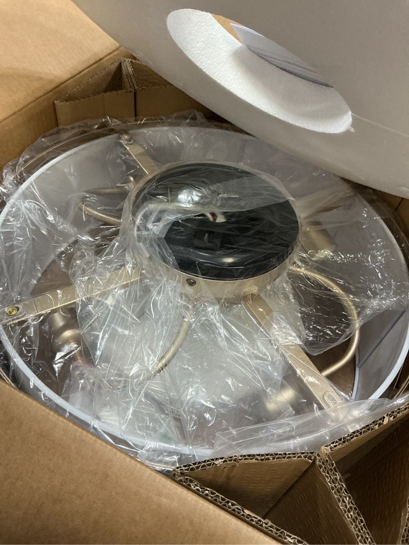 Condition photo showing Good Condition for 20" gold flush mount ceiling fan with light, caged boho ceiling fan with lights remote control with 6 speeds for bedroom, living room, nursery