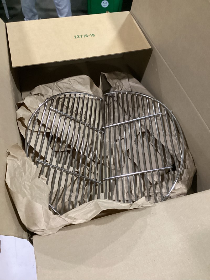 Condition photo showing New/Like New for onlyfire stainless steel cooking grate extended top grate for weber 22" kettle, big green egg, kamado joe classic ceramic grills, 17 1/2 inch