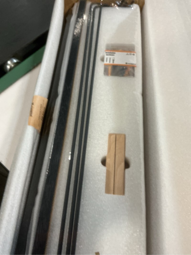 Condition photo showing New/Like New for Forbena 24 Inch Wall Shelves for Bedroom 3-Pack, Black Floating Shelves with Rail, Vintage Large Floating Book Shelves for Bathroom Kitchen Living Room Office Decor Kids Room Legos Display (Black)