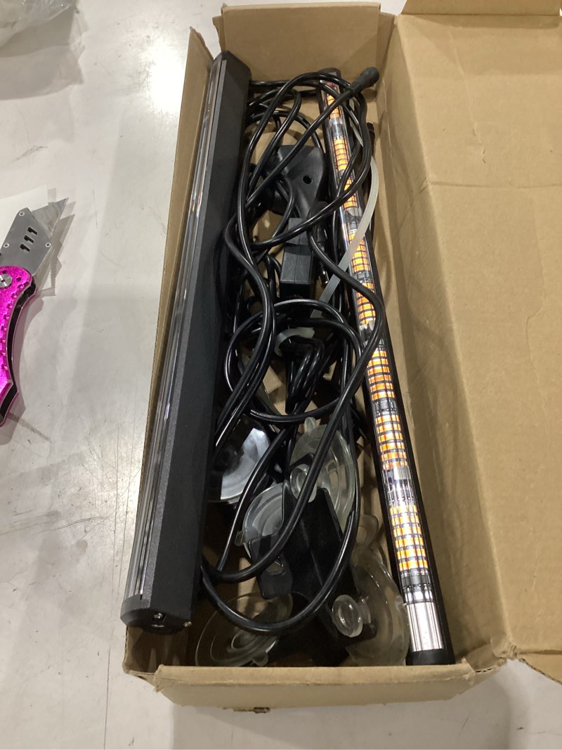 Condition photo showing As Is for not tested aspl 38.5\" 78 led strobe light bar double side flashing high intensity emergency warning flash strobe light with magnetic base for safety construction vehicles tow trucks pickup (amber/white)