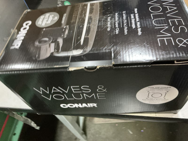 Condition photo showing New/Like New for conair hot rollers for long, medium & short hair, 12 jumbo 1 ½" heated hair rollers with clips, hot curlers for women, volume & curls, amazon exclusive, black black - amazon exclusive 1 count (pack of 1)