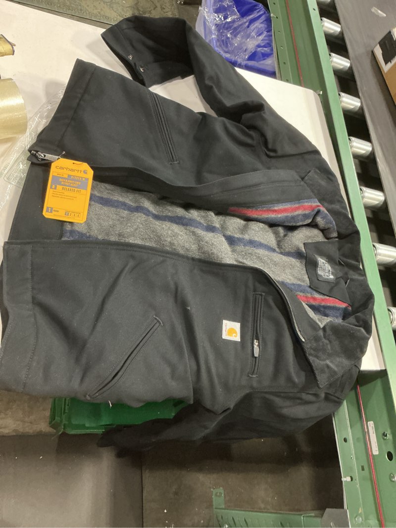Condition photo showing New/Like New for carhartt men's iconic j01 duck detroit jacket medium black