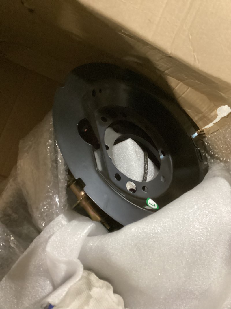 Condition photo showing As Is for 12-1/4“ x 3-3/8” electric trailer brake assembly compatible with dexter 9000-10000lbs general duty axles with 7 bolt mounting left right hand trailer brake k23-450-00 k23-451-00