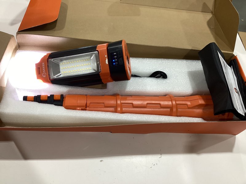Condition photo showing Good Condition for saker portable camping light with stand 73inch 20000mah rechargeable led work lights 3200 lumen 4000/6500k emergency lights for camping, garage, outdoor work, power outages, fishing ld18 ld18-20000mah
