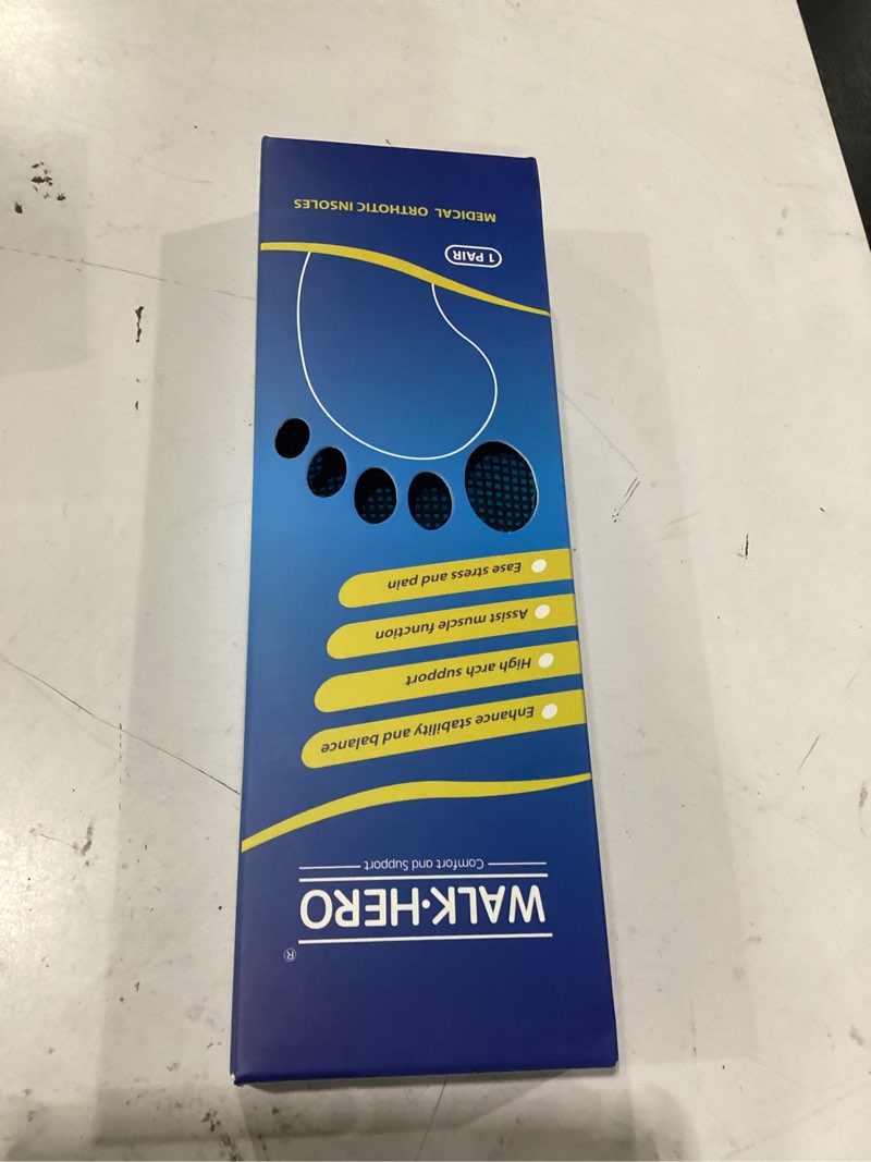 Condition photo showing New/Like New for plantar fasciitis relief - arch support insoles for men women, shoe inserts for flat feet, orthotic shoe insoles all-day energy and comfort with every step (mens 11-11 1/2 | womens 13-13 1/2) mens 11 - 11 1/2 | womens 13 - 13 1/2 blue
