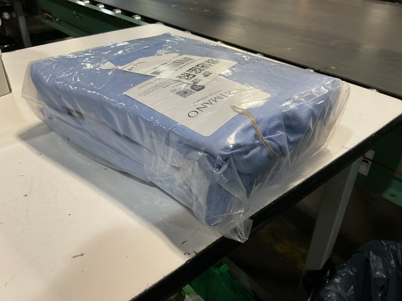 Condition photo showing Good Condition for king size sheet set, viscose bamboo sheets for bed set 4pcs, 100% viscose derived from bamboo, hotel luxury silky & cooling for hot sleepers, deep pocket up to 17", light blue light blue king