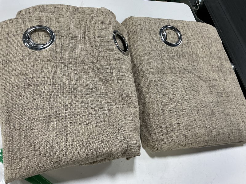 Condition photo showing Good Condition for miulee 100% blackout linen textured curtains for bedroom solid thermal insulated copper brown grommet room darkening curtains & drapes luxury decor for living room 52 x 96 inch (2 panels) copper brown 52"w x 96"l (pack of 2)