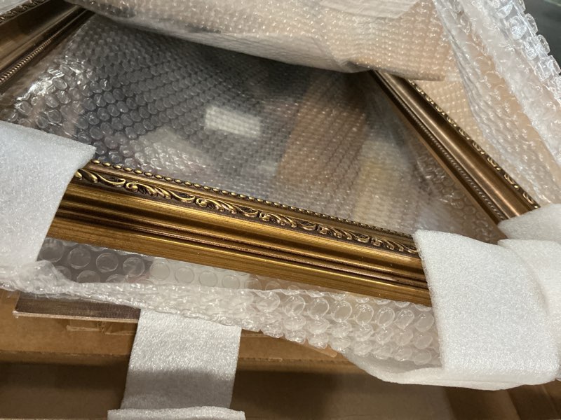Condition photo showing Good Condition for cat living in famous painting – double-sided oil painting cat house with scratcher vintage art picture frame cardboard house easy-to-assemble bed couch cave condo creative home decoration "the reader" & "flowers and mirror"