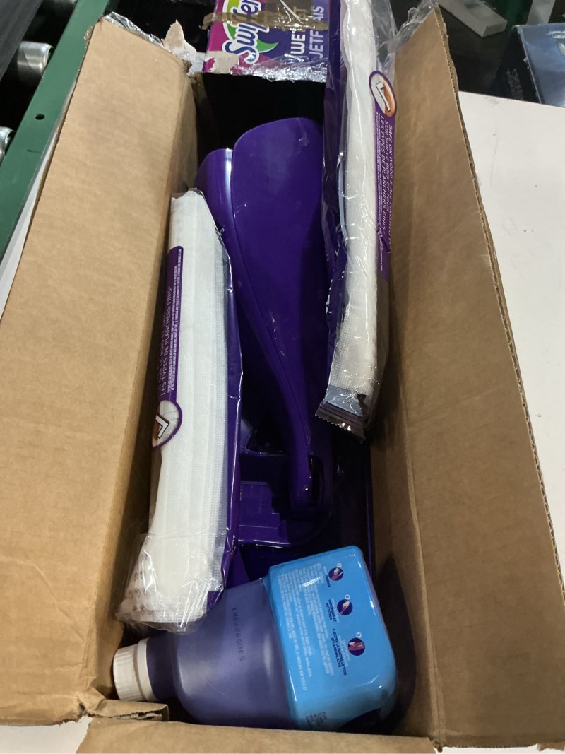 Condition photo showing As Is for Swiffer WetJet Hardwood and Floor Spray Mop Cleaner Starter Kit, Includes: 1 Power Mop, 10 Pads, Cleaning Solution, Batteries 1 Kit Cleaner Kit