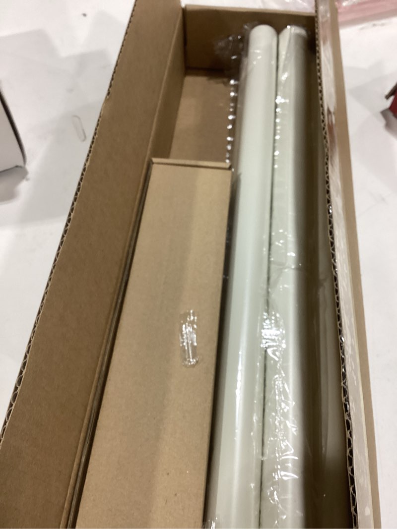 Condition photo showing Good Condition for white curtain rods for windows 48 to 84 inches adjustable decorative 1 inch diameter single window curtain rod set with classic finials, white finishing 28"-88" white