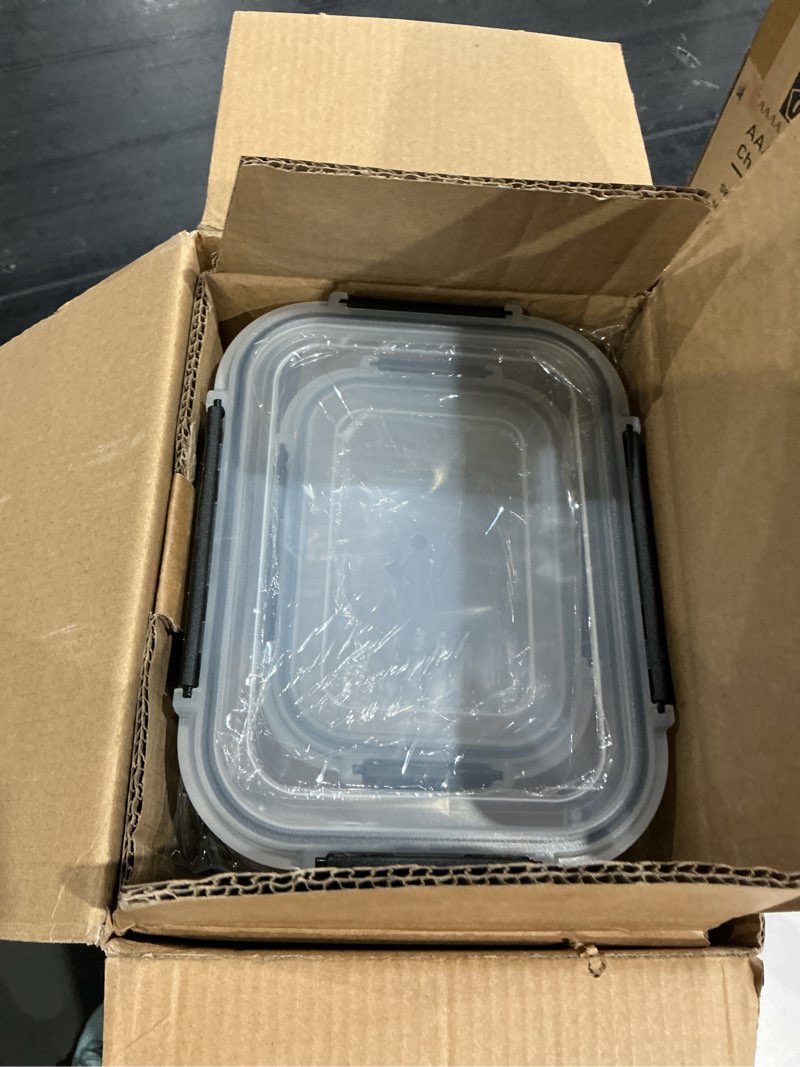 Condition photo showing Good Condition for coccot glass food storage containers with lids airtight, glass meal prep containers with snap lids for food, bpa-free,easy to open&close/microwave,oven,freezer,dishwasher safe/leak-proof [10 pack] black
