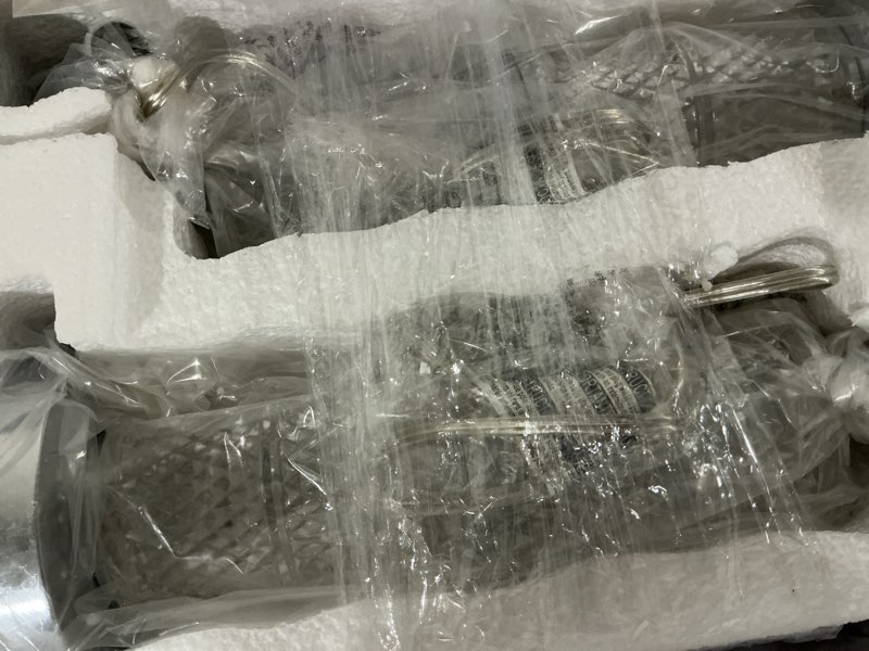 Condition photo showing As Is for 2-pack of gruenlich light stands