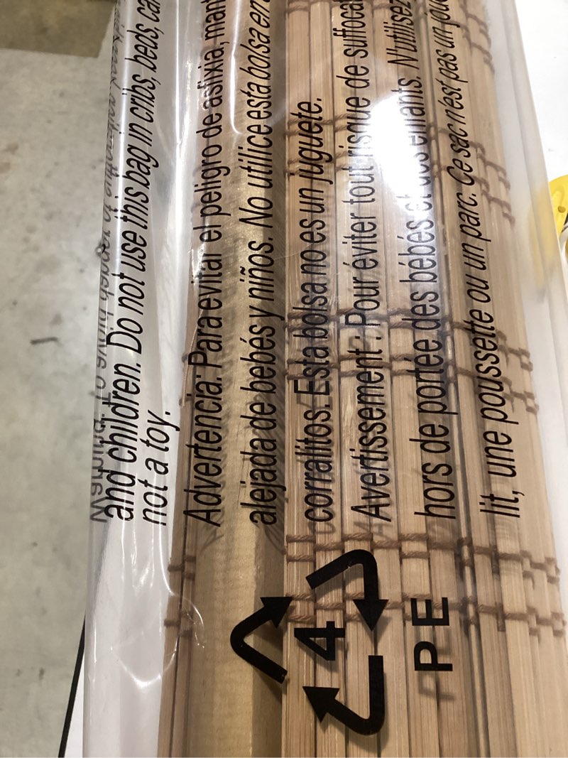 Condition photo showing Good Condition for LazBlinds No Tools No Drill Cordless Bamboo Roman Shades, Light Filtering Window Treatment, Roll Up Bamboo Blinds for Windows 27.5'' W x 48'' H, Ceylon Light Russet Light Filtering-ceylon Light Russet 27.5" W x 48" H