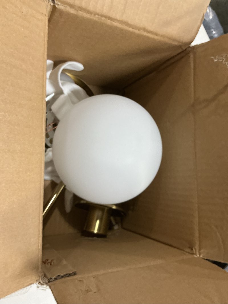 Condition photo showing Good Condition for kco lighting modern milk glass wall mounted light gold long sconces wall lighting globe ball round wall lamp bathroom bar stairway wall light fixture brushed brass wall sconce (white)