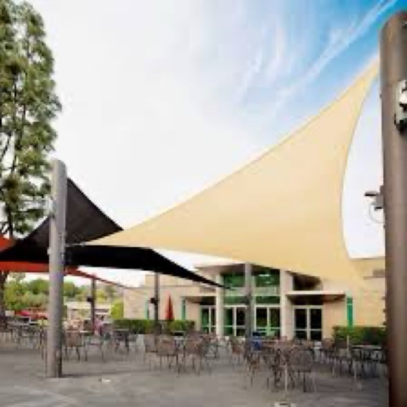royal shade 24' x 24' x 24' beige triangle sun shade sail rs-slt, 95% uv blockage, 200gsm commercial