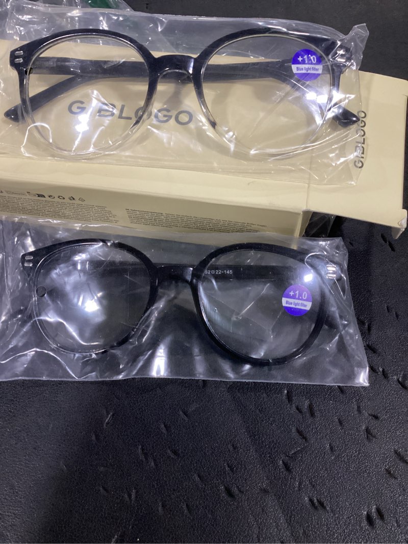 Condition photo showing New/Like New for giblogo +1.0 blue light blocking glasses for women/men 3pk
