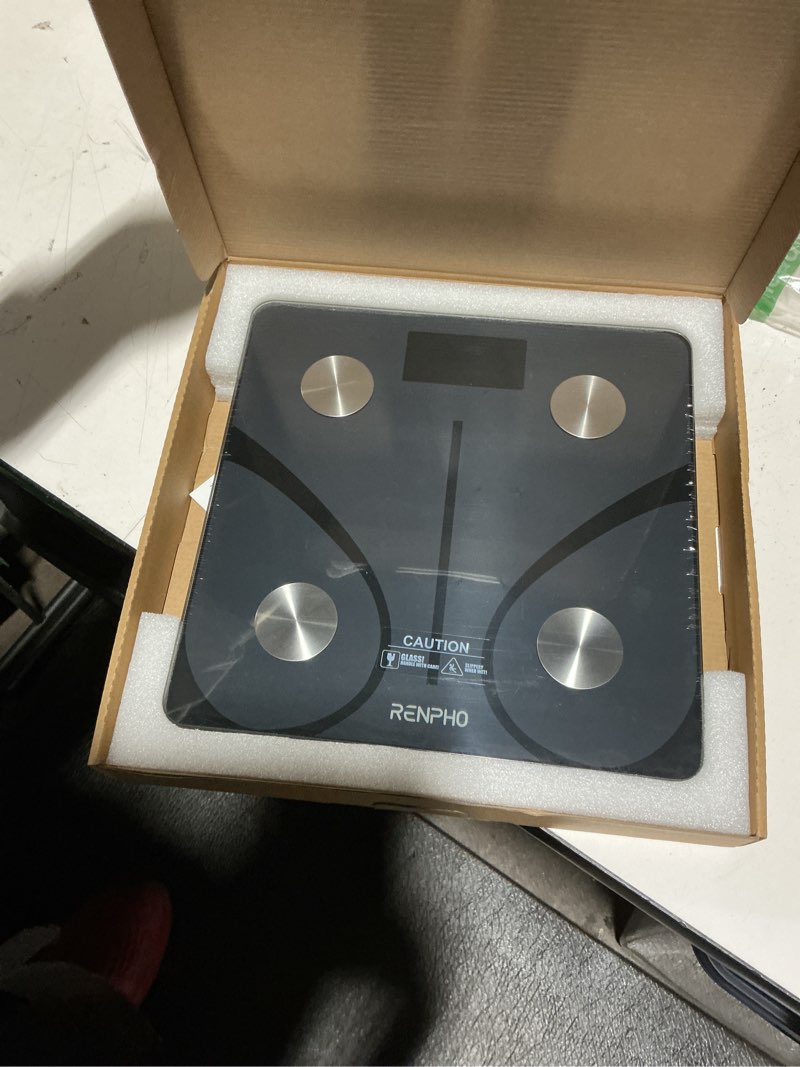 Condition photo showing New/Like New for RENPHO Smart Scale for Body Weight, FSA&HSA Eligible, Digital Bathroom Scale BMI Weighing Bluetooth Body Fat Scale, Body Composition Monitor Health Analyzer with Smartphone App, 400 lbs - Elis 1 Black 11"/280mm