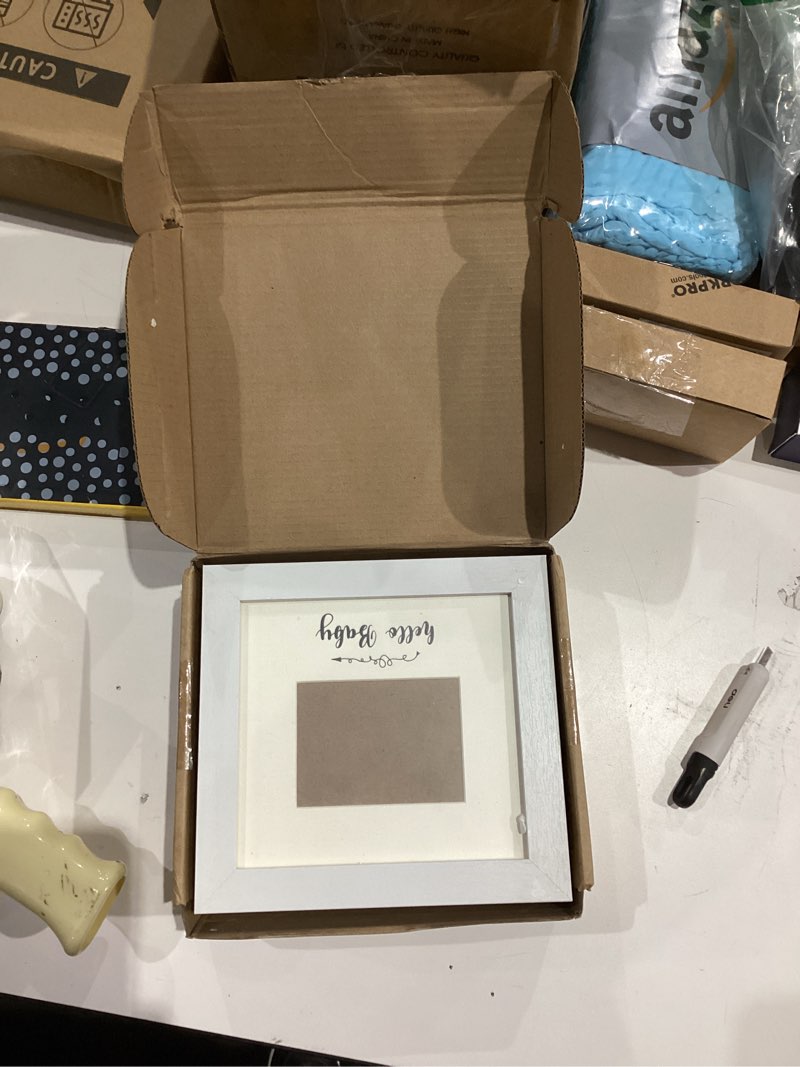 Condition photo showing Good Condition for Sonogram Picture Frame Quadruple Ultrasound Picture Frame 4 Folding Pregnancy Keepsake Photo for Pregnancy Announcements First Time to Be Dad Mom Gifts Gender Nursery Decor(White)