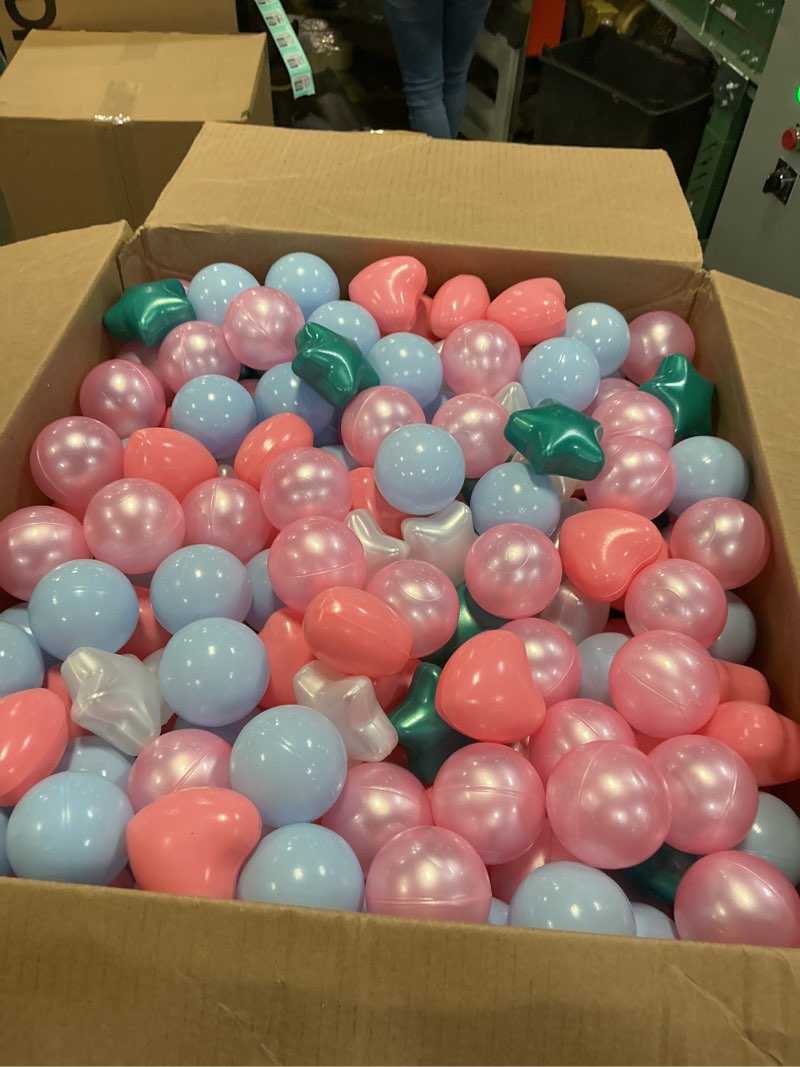 Condition photo showing Good Condition for Ball Pit Balls for Toddlers: 50 100 200 Colorful Non-Toxic Balls with BPA-Free, Phthalate-Free, Crush-Resistant Polyethylene Plastic, 2.2 Inches, Perfect Toy for Boys and Girls Play Pink&White&Blue 100 Balls