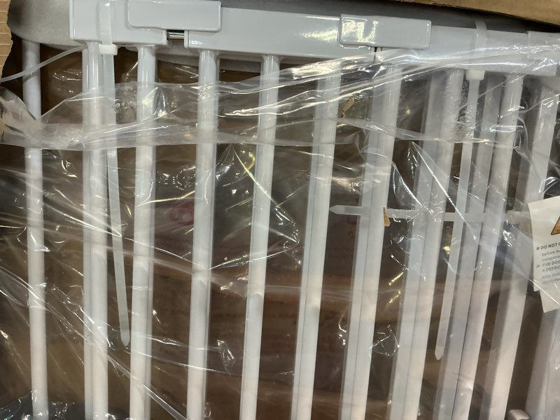 Condition photo showing Good Condition for Fairy Baby 51.18" Extra Tall Pet Gate for Doorways, 48.5"-56.2" Extra Wide Long Baby Gate for Stairs, Metal Pressure-Mounted Walk-Through Dog Gate, Auto Close Safety Child Gate Indoor Use, White White 48.5"-56.2"