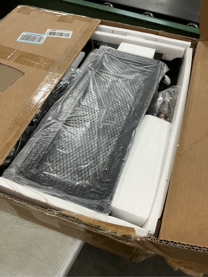 Condition photo showing New/Like New for 21x21in Mini Fridge Stand with Storage, Heavy Duty Mini Fridge Table with 4 Lockable Wheels for Coff