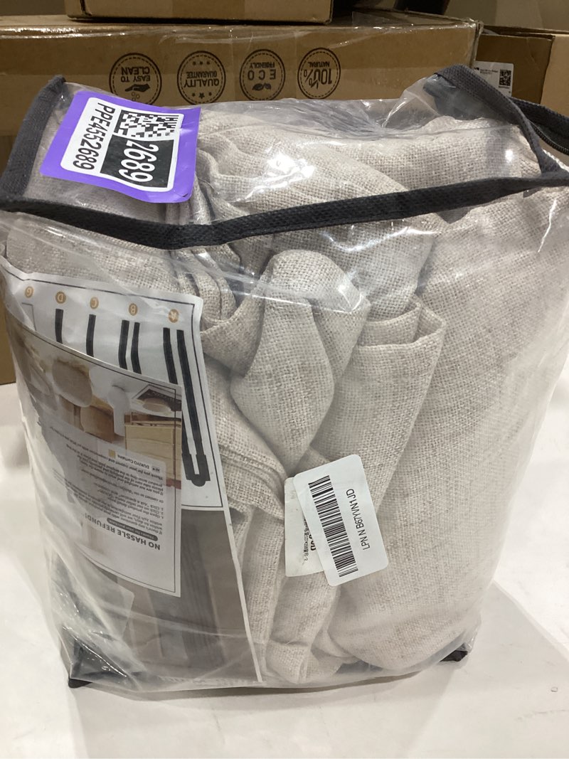 Condition photo showing Good Condition for Linen Curtains 102 Inches Long for Living Room Semi Sheer Neutral Faux Beige Tan Linen Curtains Light Filtering Drapes Rod Pocket Hook Belt Tapes for Bedroom Window Drapes 102 Inch Length Linen 50"W x 102"L (Pack of 2)