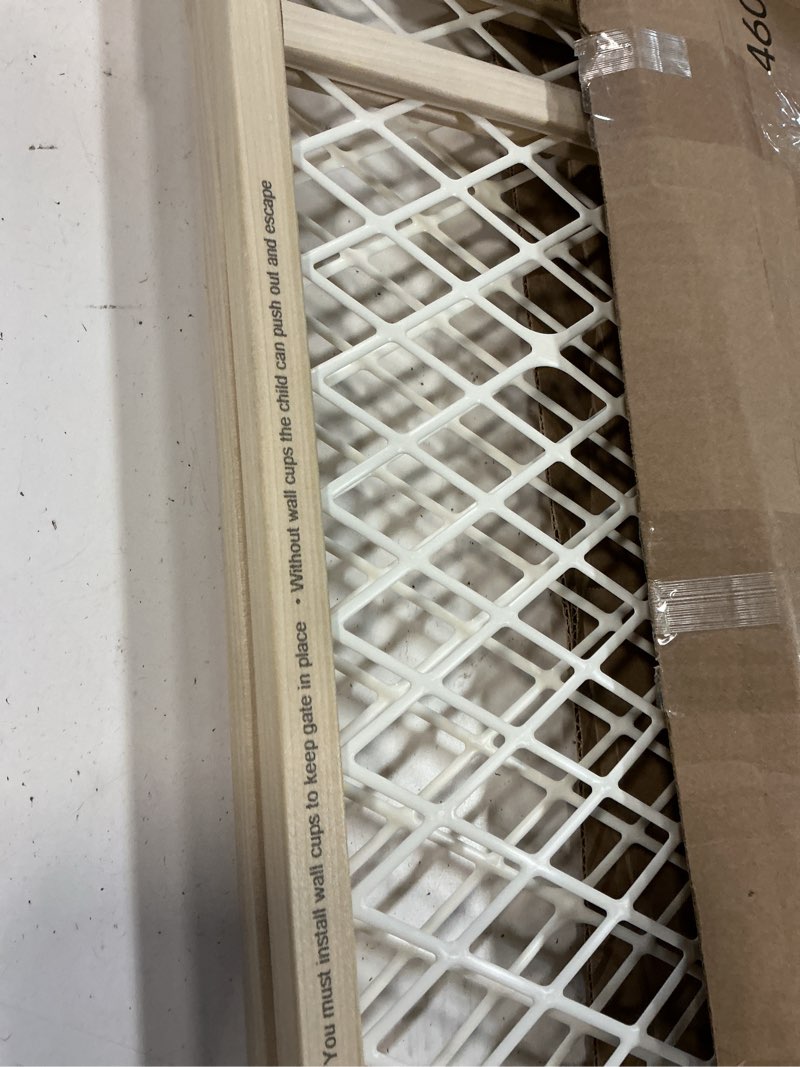 Condition photo showing Good Condition for toddleroo by north states - diamond mesh wooden baby gate: pressure mounted baby gate for doorways - adjustable 26.5 to 42 inches wide - 23 inches tall