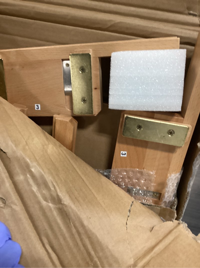 Condition photo showing New/Like New for studio h-frame easel, tilting flat & adjustable beech wood art easel for painting, movable large easel stand for adults, artists, hold 1 or 2 canvas up to 78" - natural
