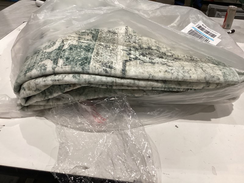 Condition photo showing Good Condition for livebox washable area rug 8x10 rugs for living room bedroom, non-slip boho indoor carpet for dining room office, low-pile farmhouse soft carpets for kids nursery playroom, sage green 8'x10' sage green
