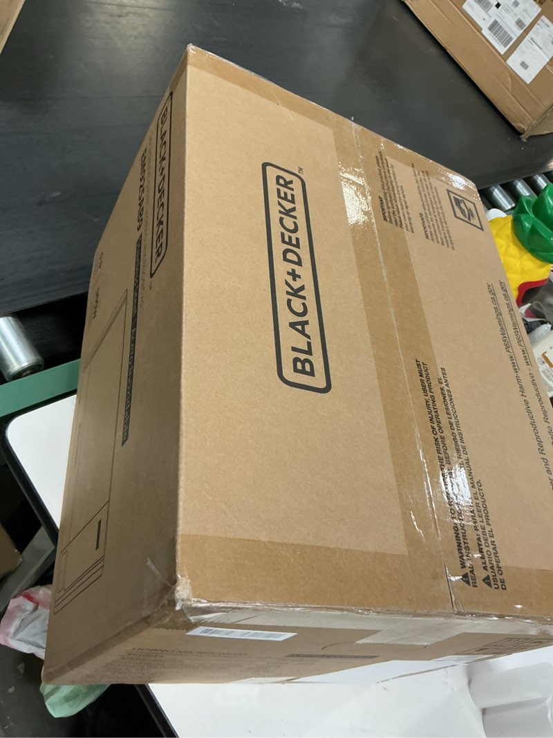 Condition photo showing New/Like New for BLACK+DECKER Digital Microwave Oven with Turntable Push-Button Door, Child Safety Lock, Stainless Steel, 0.9 Cu Ft 0.9 Cu.Ft