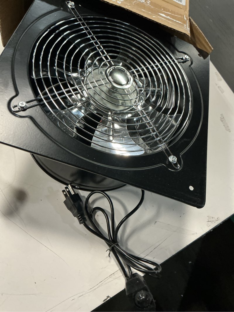 Condition photo showing Good Condition for  10 Inch Exhaust Fan,794CFM Kitchen Exhaust Fan with Speed Controller,110V 100W Wall Mounted Vent Fans with Damper for Shop, Smoking Room, Industrial Ventilation Use (10-inch Black)