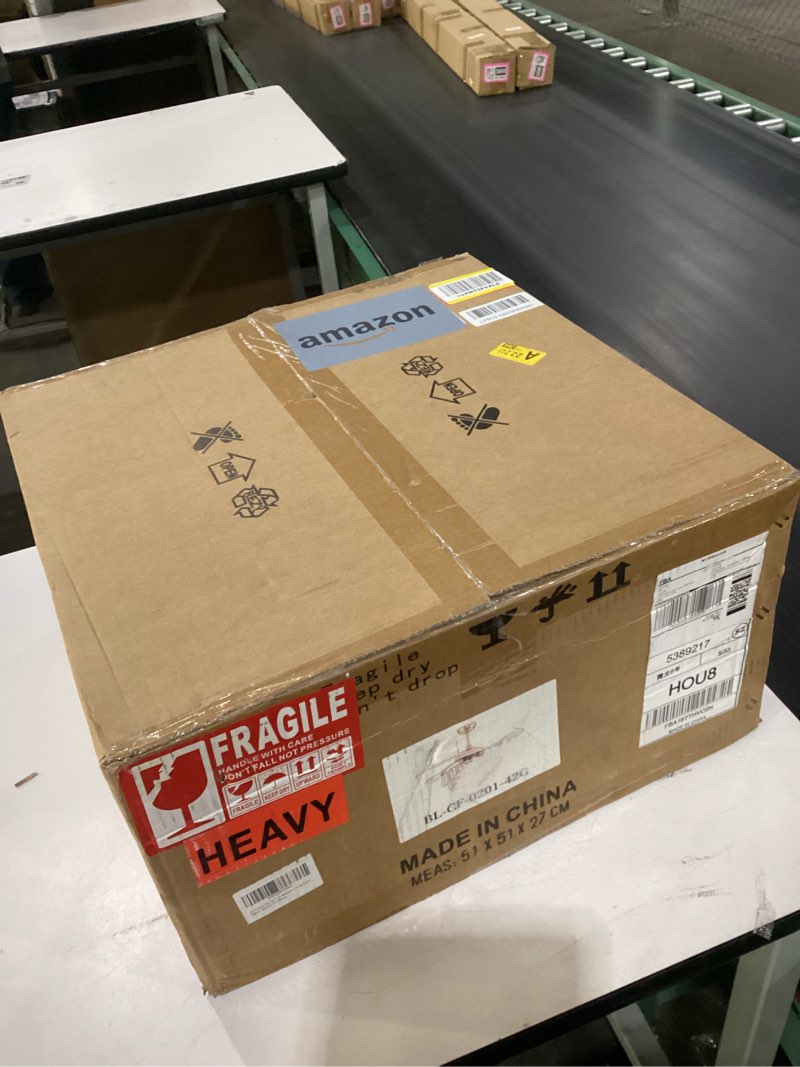 Condition photo showing Good Condition for 42" Dimmable Gold Fandelier Crystal LED Ceiling Fans with Lights and Remote Modern Retractable Blade Ceiling Lighting Fan Kit for Bedroom Dinning Room Living Room Gold 42"