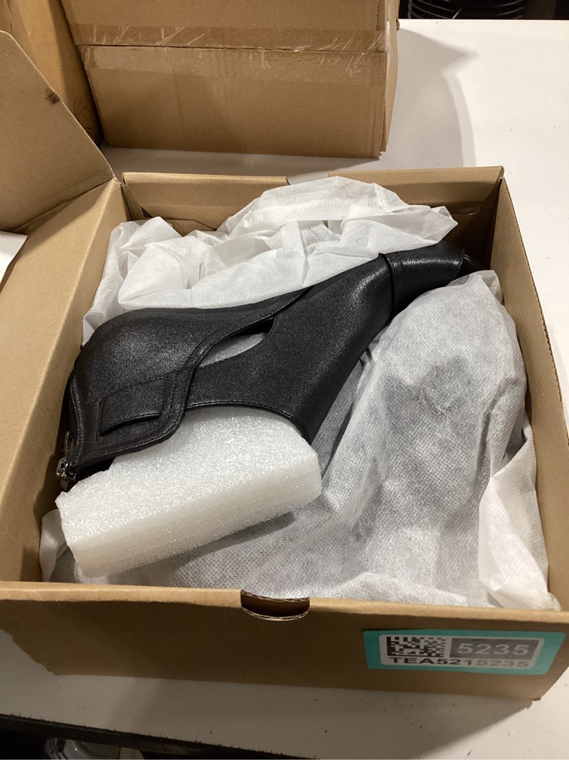 Condition photo showing Good Condition for piepiebuy women's tie knot chelsea pump ankle boots closed toe stacked heel booties shoes 8.5 black