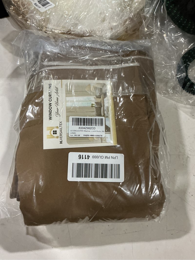 Condition photo showing Good Condition for h.versailtex blackout curtains 96 inch length 2 panels set for living room bedroom, back tab pinch pleated thermal insulated room darkening light blocking curtains with hooks, macchiato 52"w x 96"l (pack of 2) macchiato