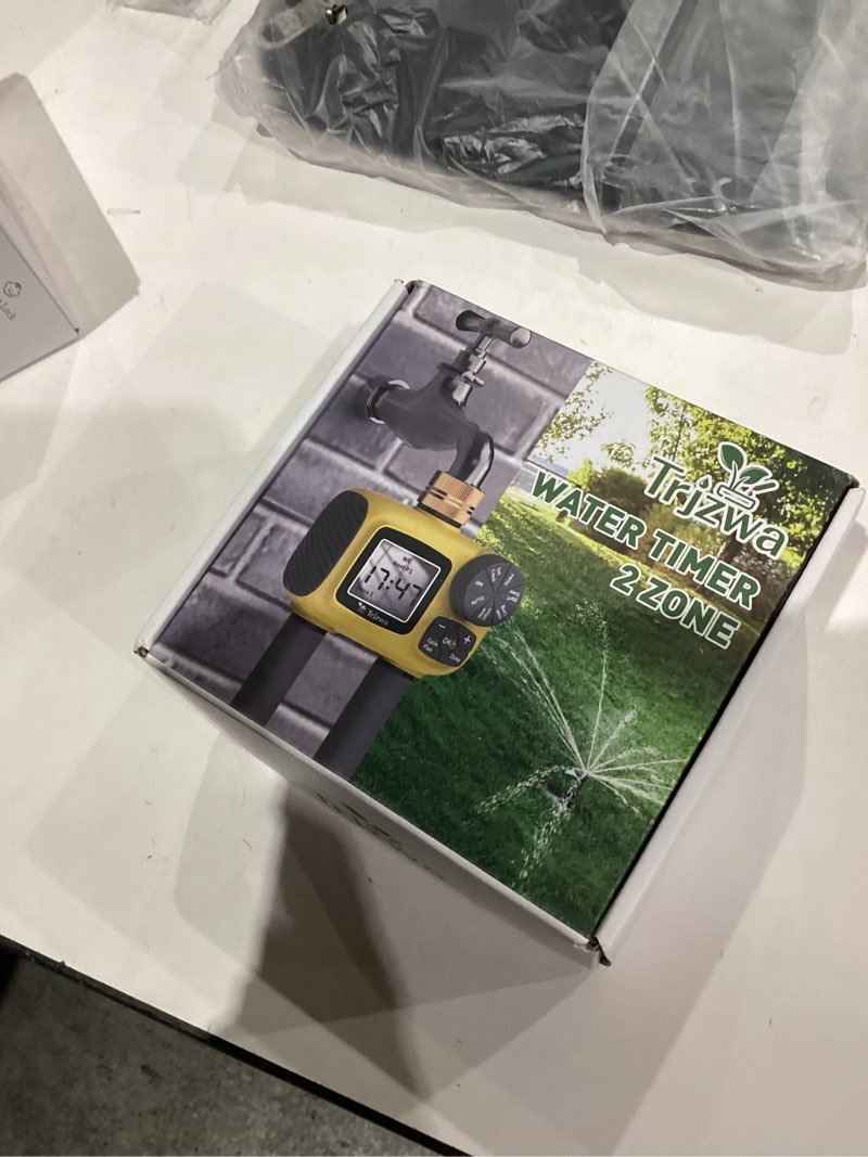 Condition photo showing New/Like New for Sprinkler Timer Outdoor with Brass Swivel Water Timer for Garden Hose 2 Zone Programmable/Rain Delay/Manual/Automatic Irrigation Controller-Sprinkler System for Garden/Lawn/Yard/Pool