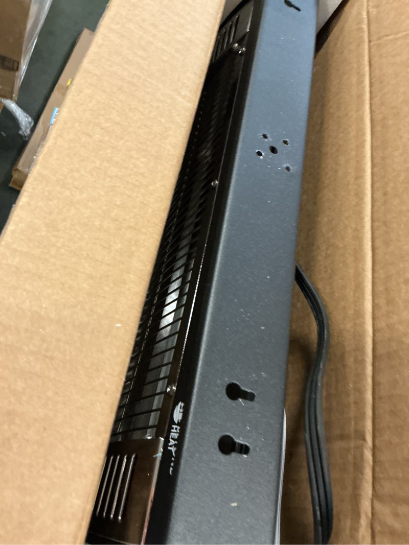 Condition photo showing Good Condition for Electric Garage Heater 120V, 750/1500W Ceiling Mount Space Heater for Garage, Shop, Patio with 90° Adjustable Tilt, Dual Quartz Radiant, Safety Metal Grille and Overheat Protection, 1-Pack Black-1 PACK